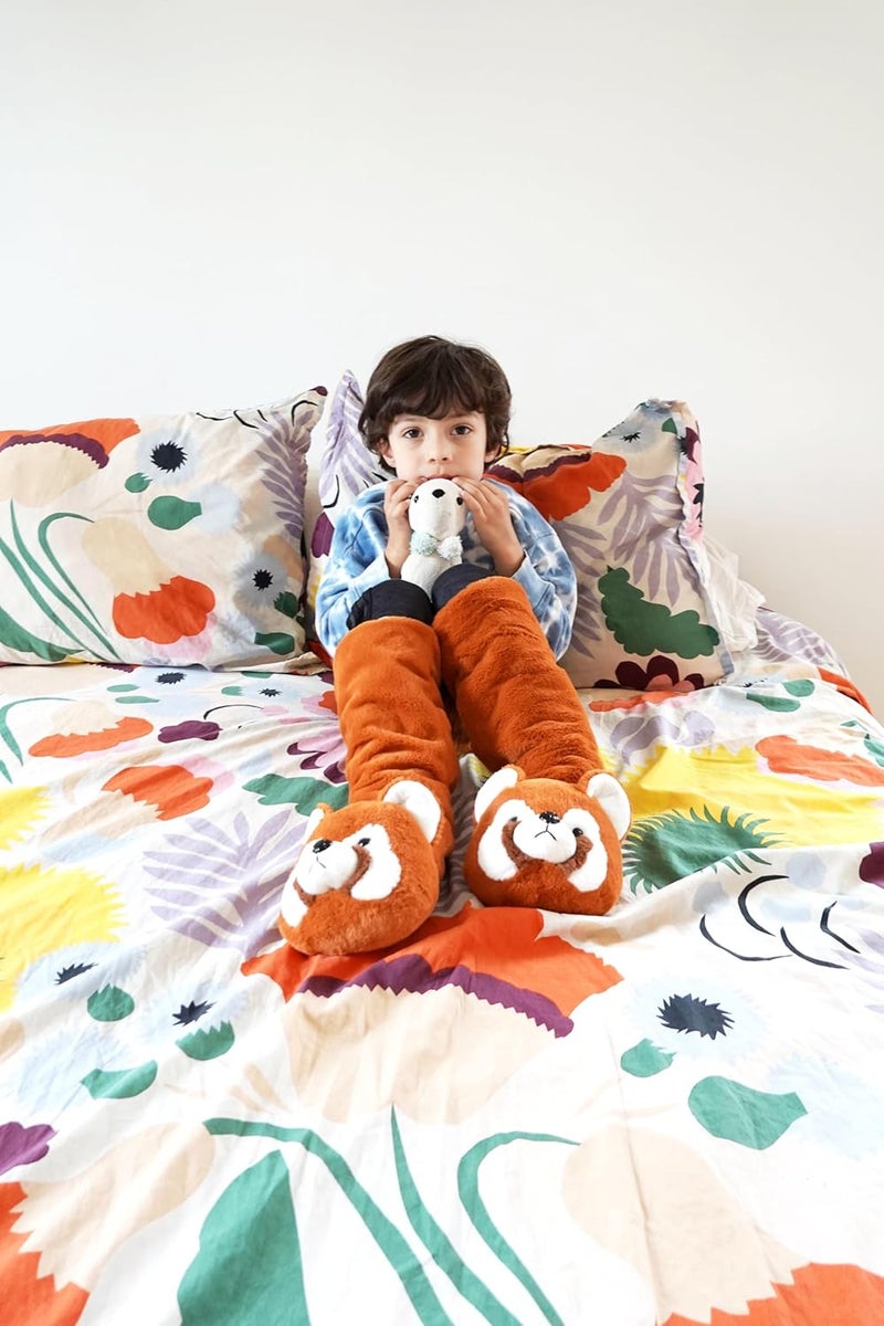ooohyeah Kids’ Funny Fuzzy Animal Slipper Socks, Cute Soft Non-Slip Warm Socks for Girls & Boys, Size 1-5 - Image 2